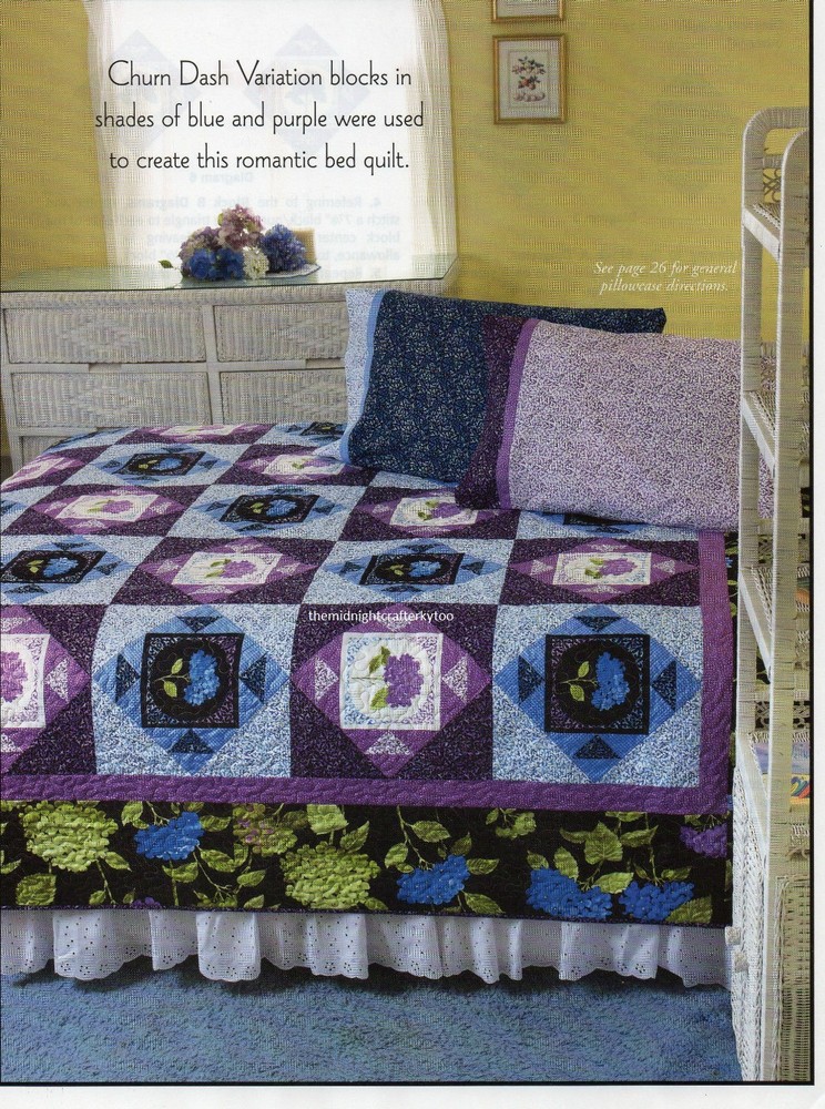 Hydrangea Squares Quilt Pattern Pieced CT