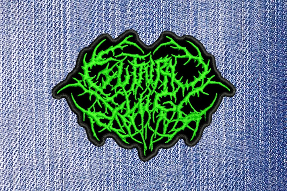Guttural Slug embroidered patch. Sew On patch. Brutal Death metal.