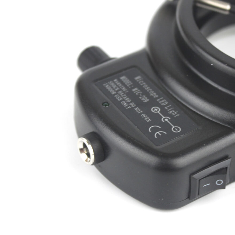 144 LED Stereo Bulbs Microscope Ring Light Illuminator Lamp Adjustable US Plug