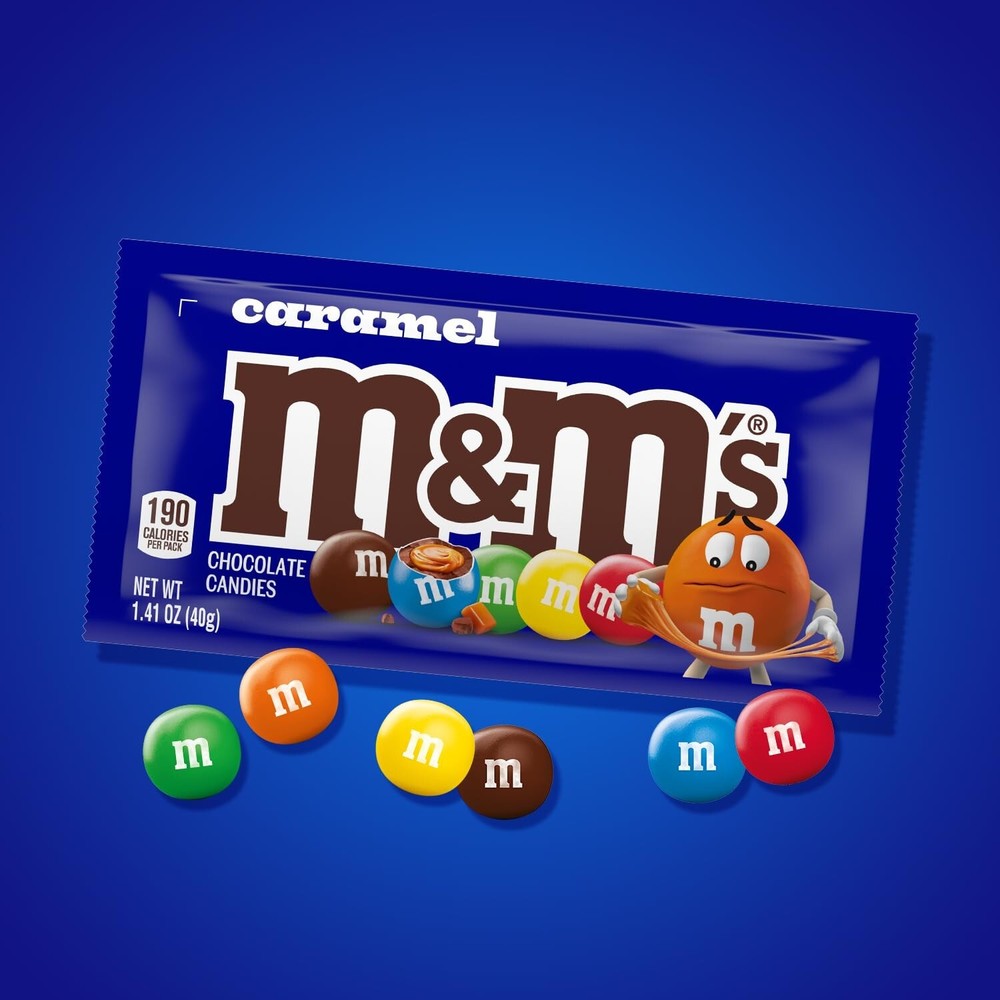 M&M'S Chocolate Candy, Caramel , 1.41 oz, 24 count