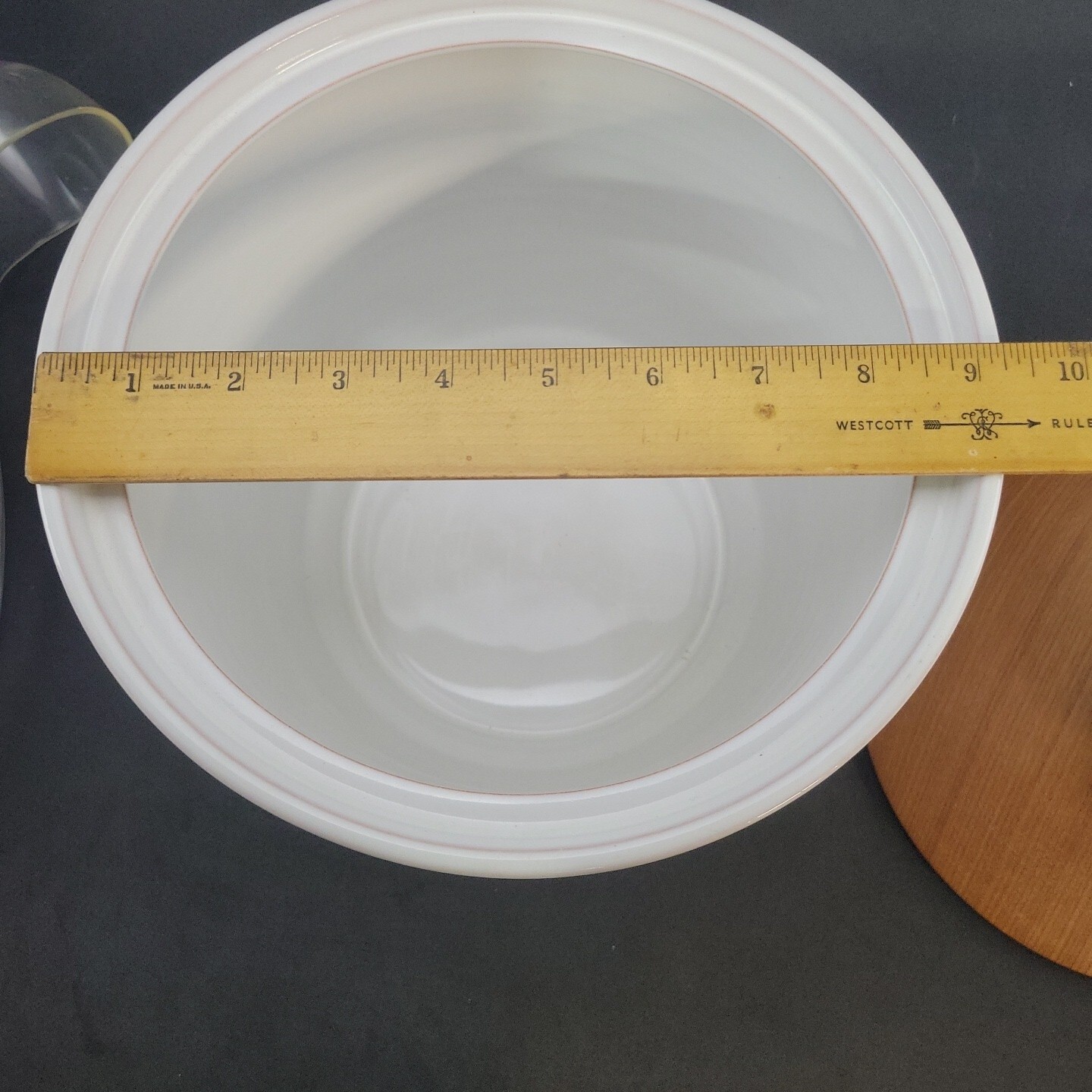 Buckeberg Punch Set Ceramic with Teak Lid and Plastic Ladle Modern