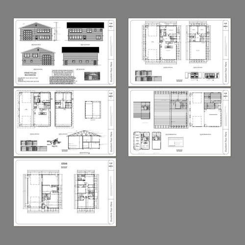 44x48 4-Plex with 1-RV Garage - PDF FloorPlan - 2,230 sqft - Model 4B