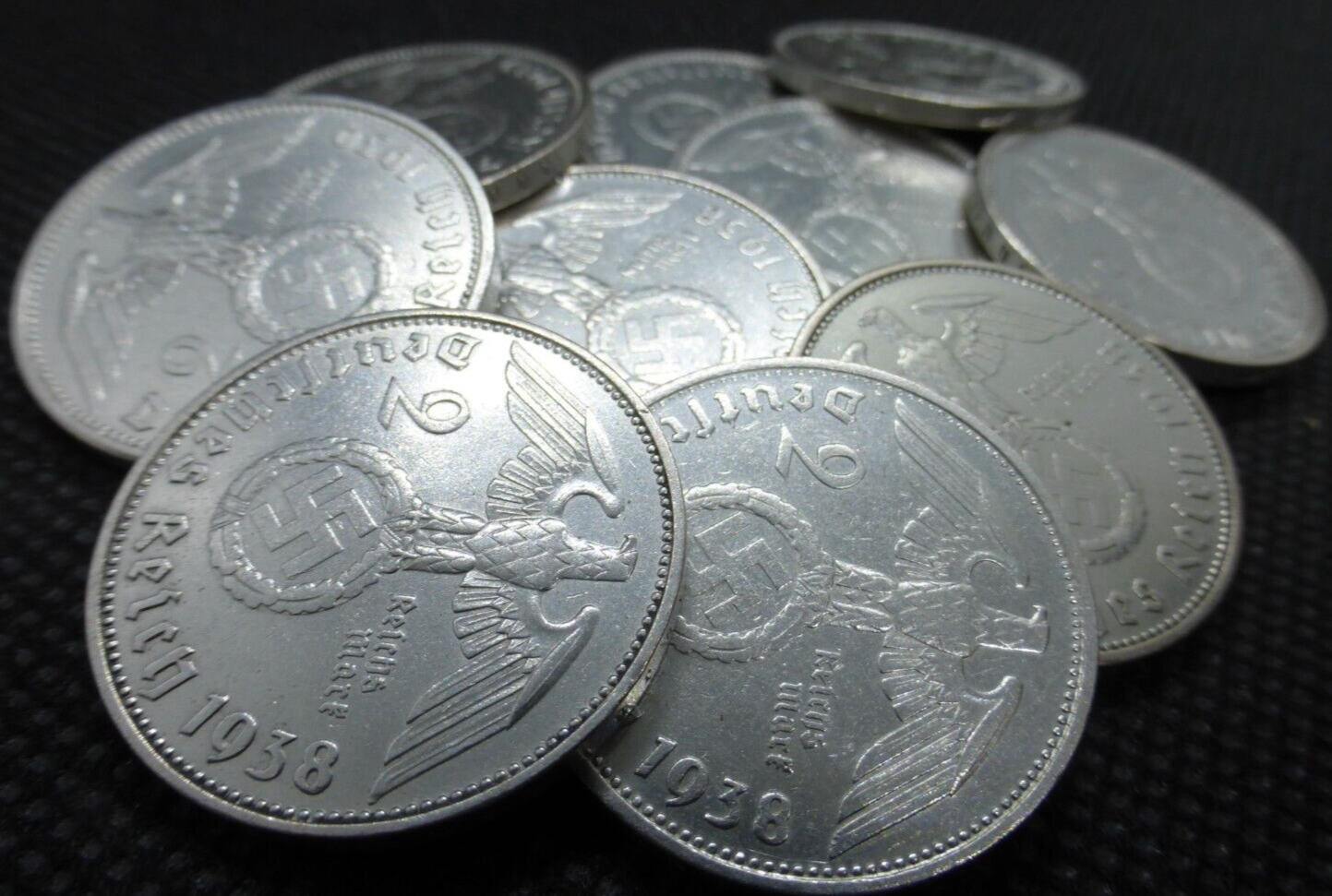 *3x Silver Coin Year Set* Rare Third Reich WW2 2 Reichsmark Hindenburg Lot