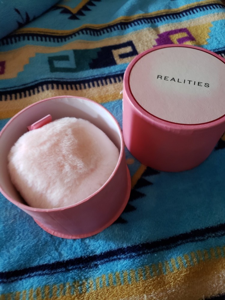 Pink Powder Box With Puff Empty Refillable