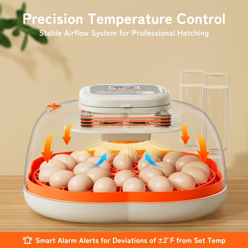 Extra-Large Egg Incubator with Automatic Turner & Water Refill for Chickens,