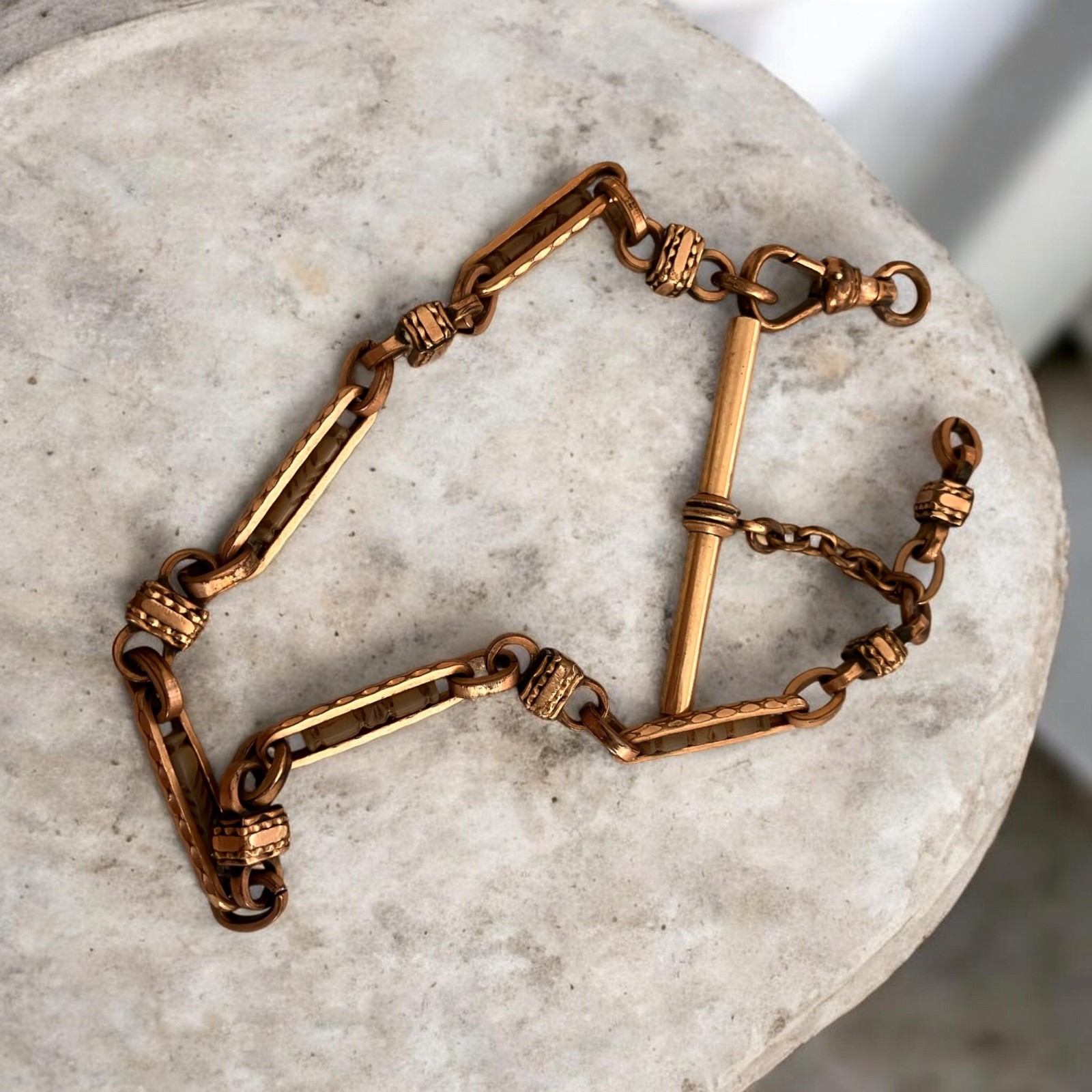 Antique Fancy Link gold plated Albert Watch Chain