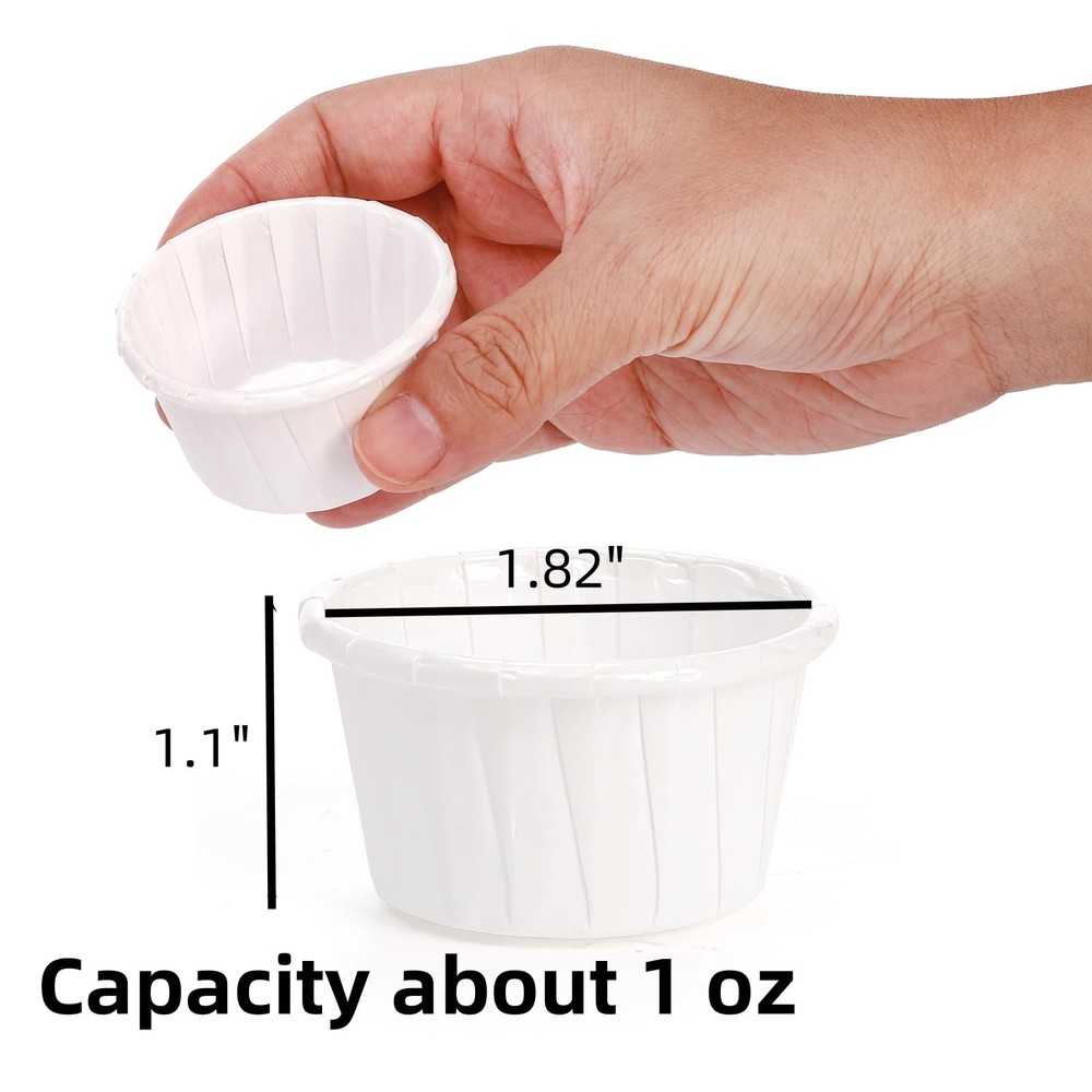 800 PCS Paper Souffle Portion Cups, 1 oz Disposable Sample Cups for Tasting, ...