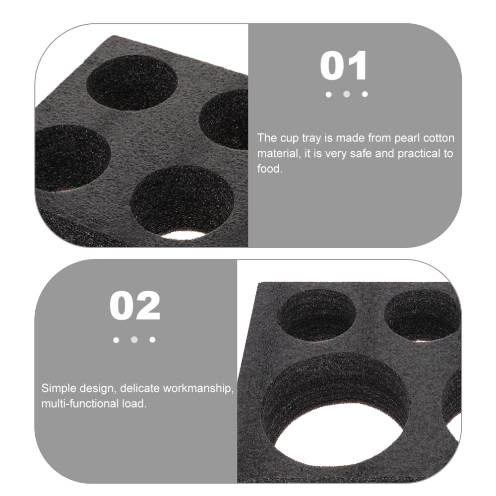 2PCS Cup Holder Compostable Cup Holder Takeout Packaging Cup Holders Black
