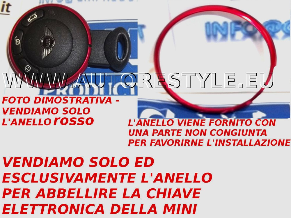 Ring Decorative Chrome Plated Red For Shell Key Remote Control Mini Ring Only