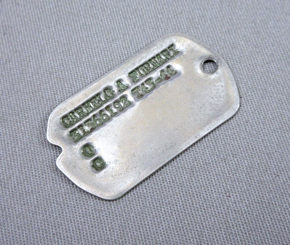 1944 DOG TAG for Carmelo A. Furnari - Original