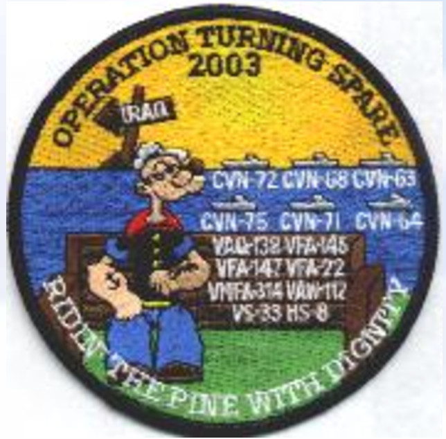 4" NAVY CVN-70 OPERATION TURNING SPARE EMBROIDERED PATCH