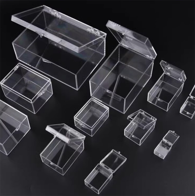 Square Cube Clear PC Small Boxes Storage Compartment Mini Box Plastic PC Box