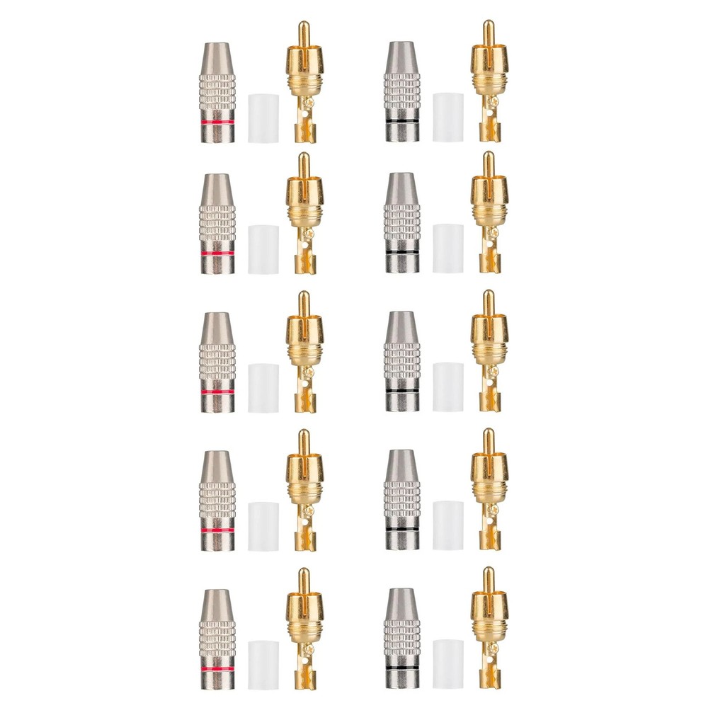 20 x RCA Male Adapter Plug With Color-Coded for Easy Polarity Identification