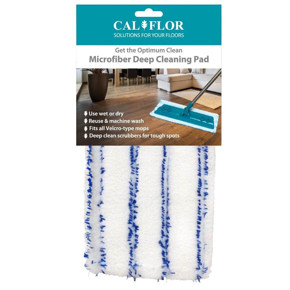 CalFlor MK27121 Microfiber Deep Clean Pad with Scrub Strips – Single Reusa