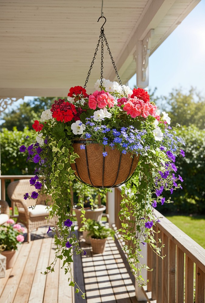 Bellus Wrought Iron Hanging Basket - 17" Diameter