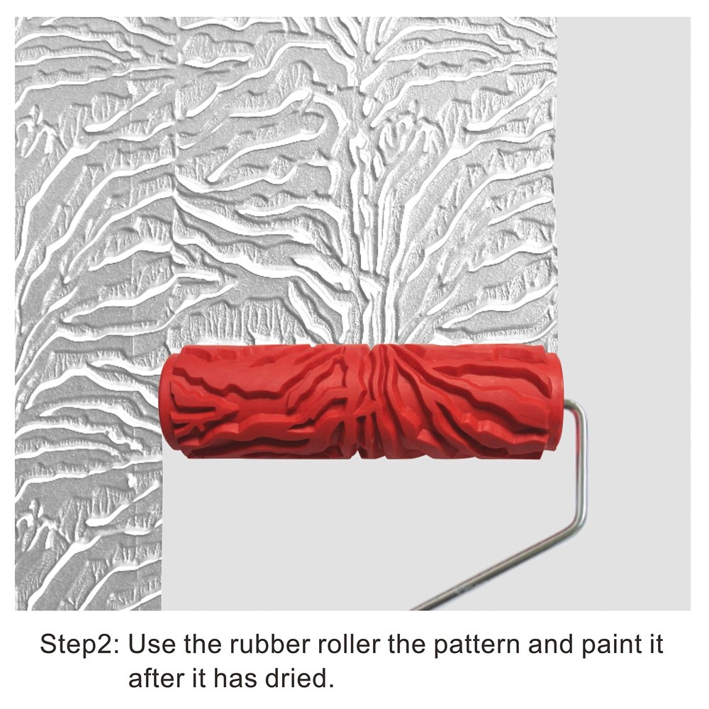 7'' Texture Roller DIY Decorative Art Pattern Paint Roller Rubber Roller for ...