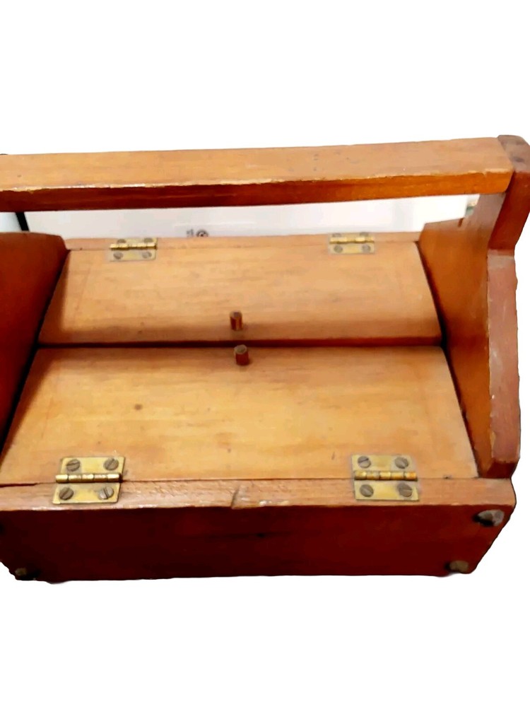 Antique Polish Wood Sewing Box