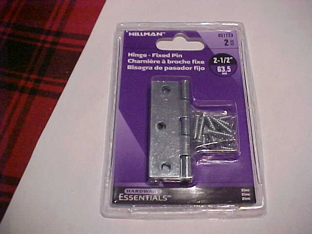2 pk  2-1/2" hinges fix pin square corners with screws