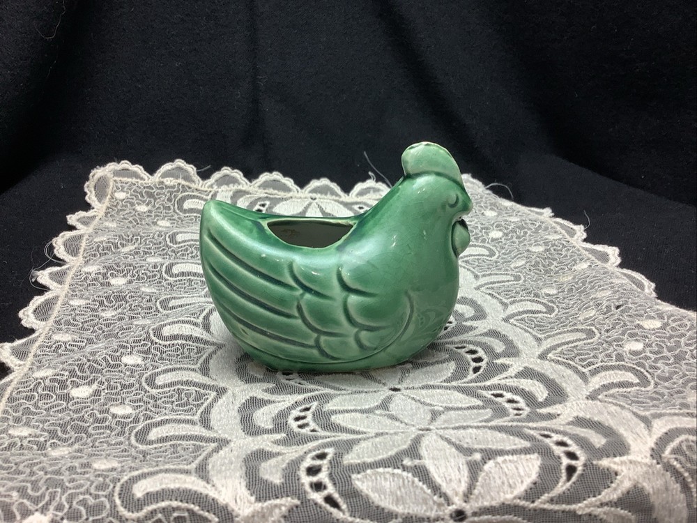 Vintsge Green Ceramic Chicken, Made In Japan