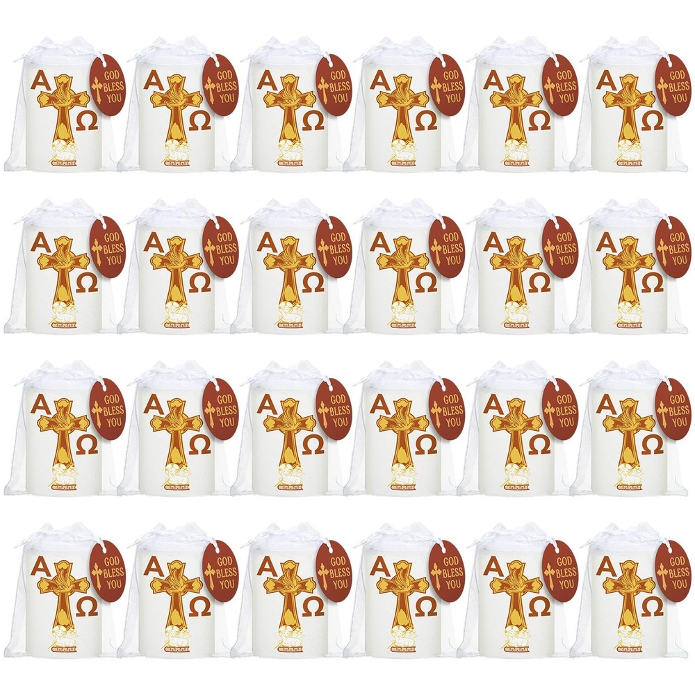 24 Set Mini 3" Cirio Pascual Catolico Easter Paschal Candle First Communion C...