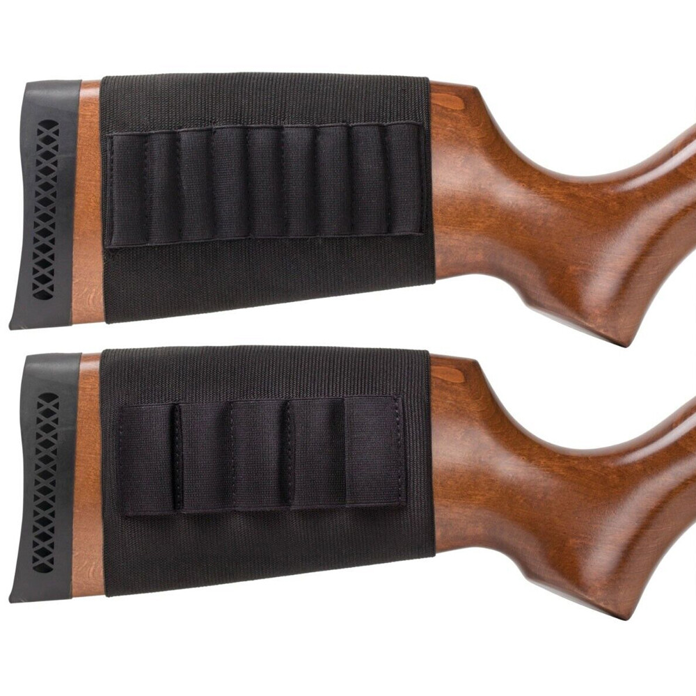 2 x Buttstock Shell Holder Shotgun & Rifle Ammo Bullet Gun Sleeve Hunting Pouch