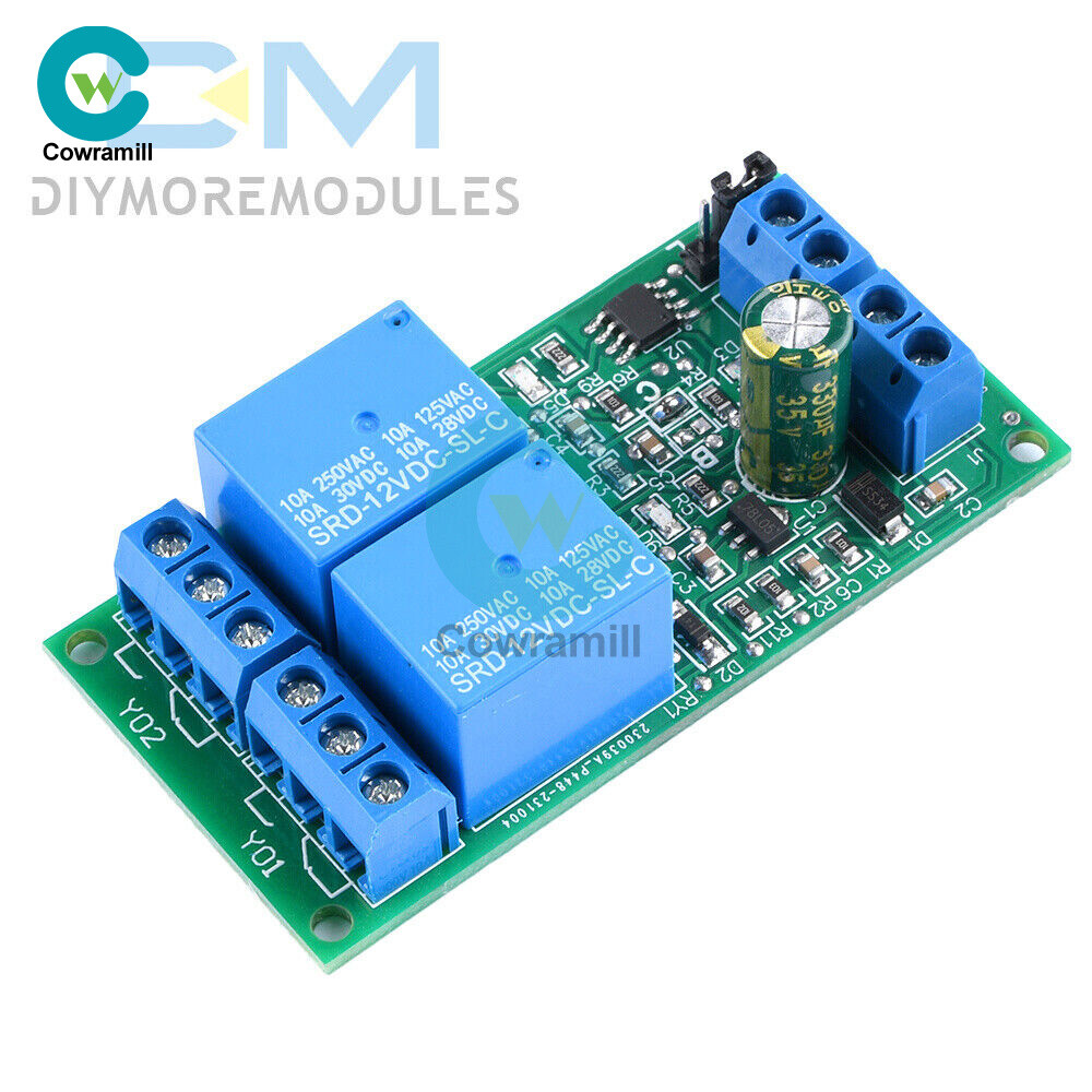 DC 5V 12V 24V 2-Way Self-Locking Interlock Relay Module Flip-Flop Latch Relay