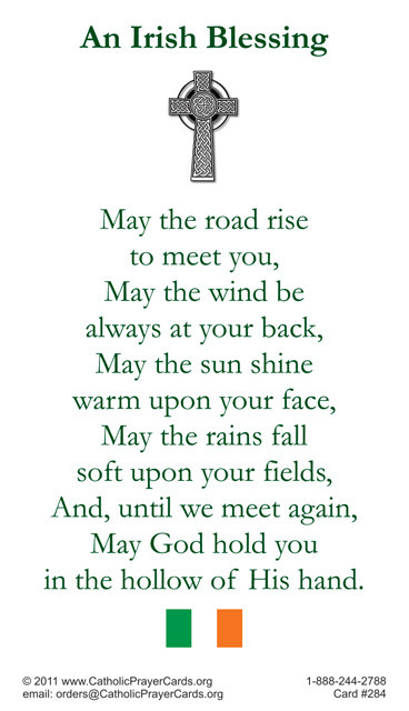 Irish Blessing LAMINATED Holy Card, 5-Pack, Plus Two Free Bonus Cards
