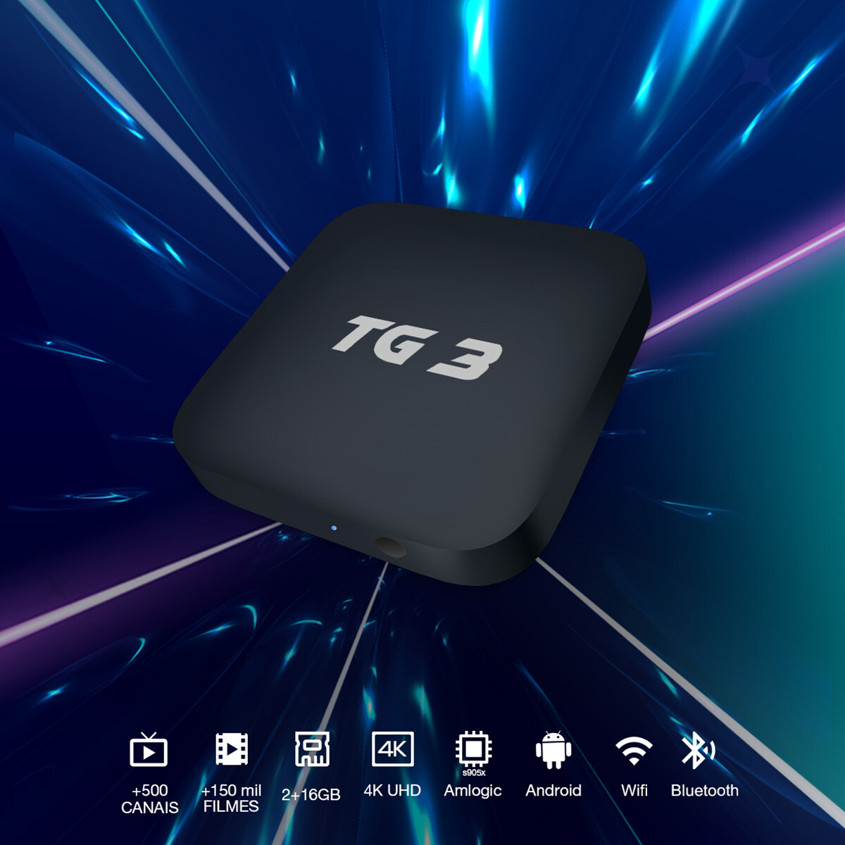 TG3 BR TV BOX A3 UPGRADE 2022 S905X Smart Portuguese Version Android OTT