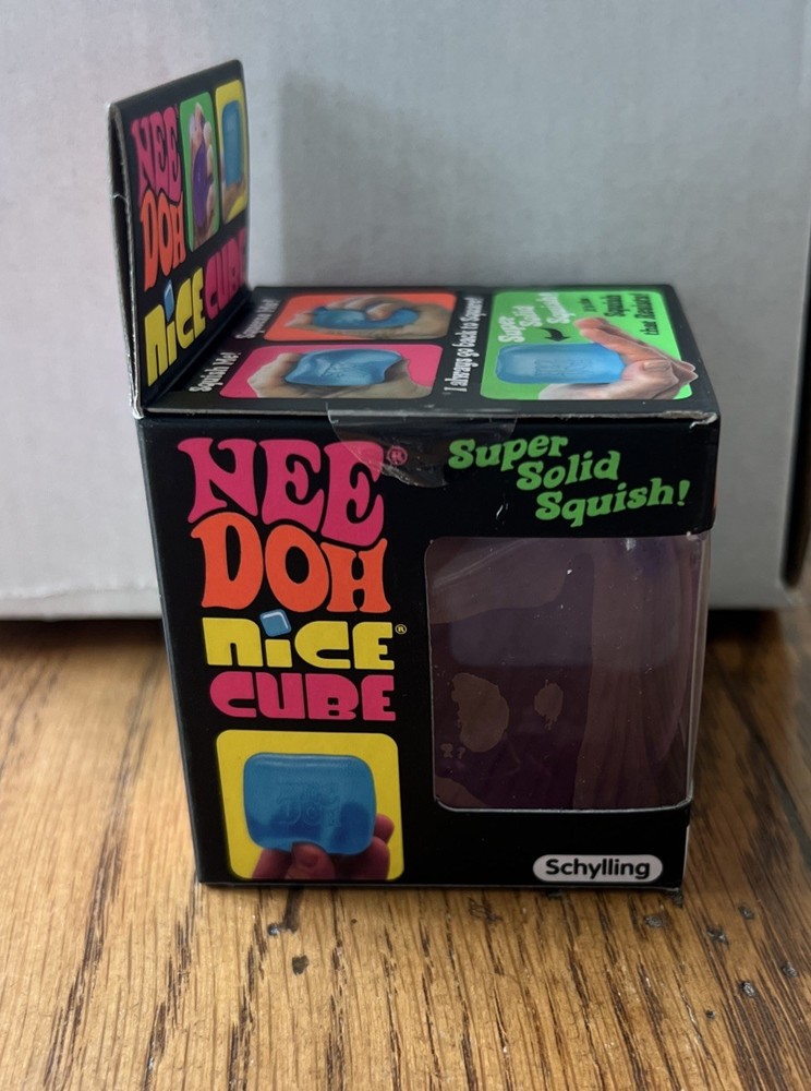 NEW Nee Doh Nice Cube Super Solid Squish Purple Sensory Toy Needoh Squishy
