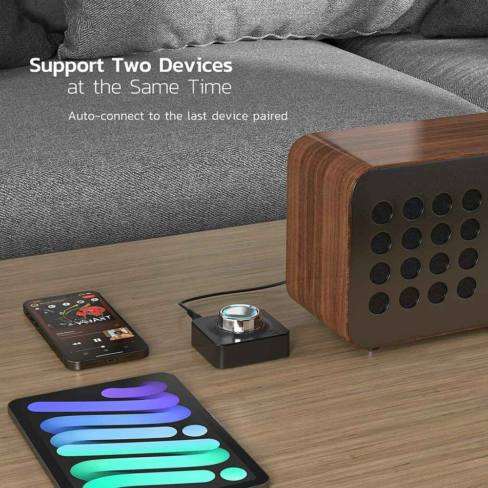 2-in-1 Wireless Bluetooth V5 Aux Audio Receiver Receiver TF Card Reader E