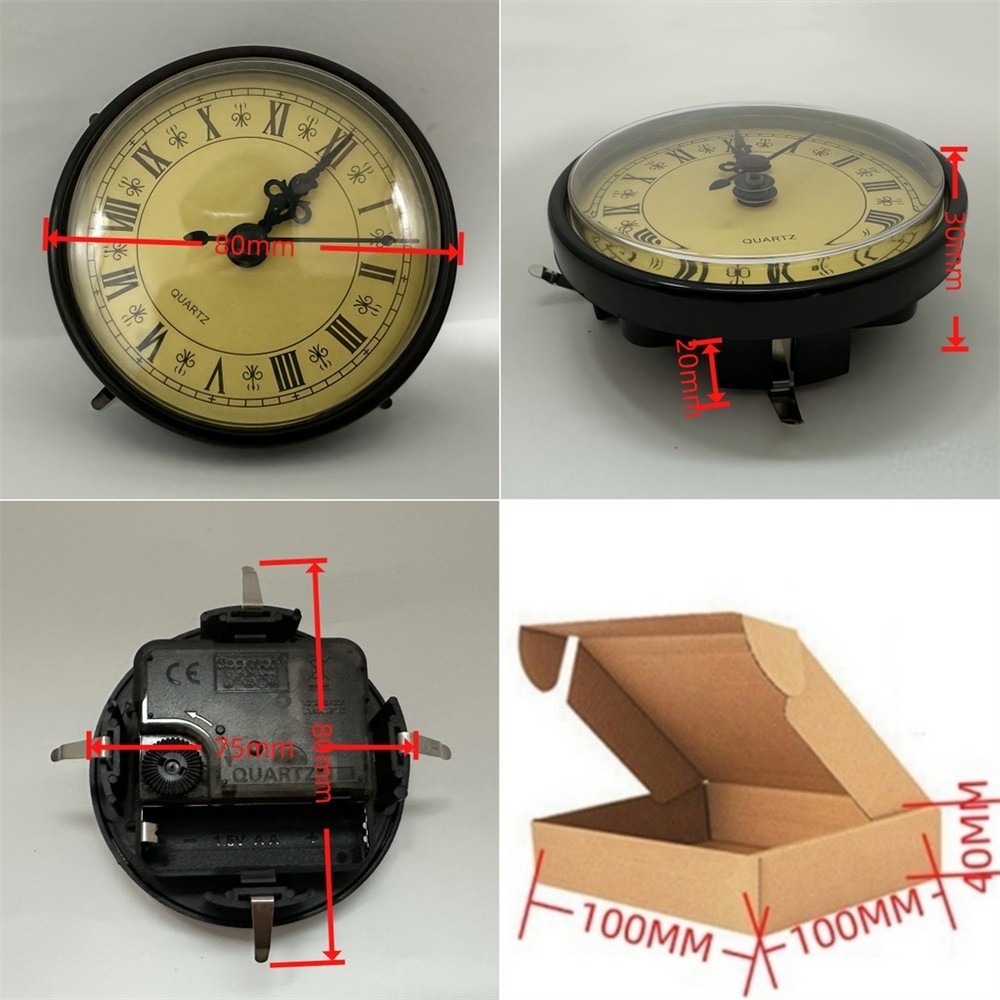 80MM Quartz Clock Insert for Creating Unique Clock Designs with Roman Numbers