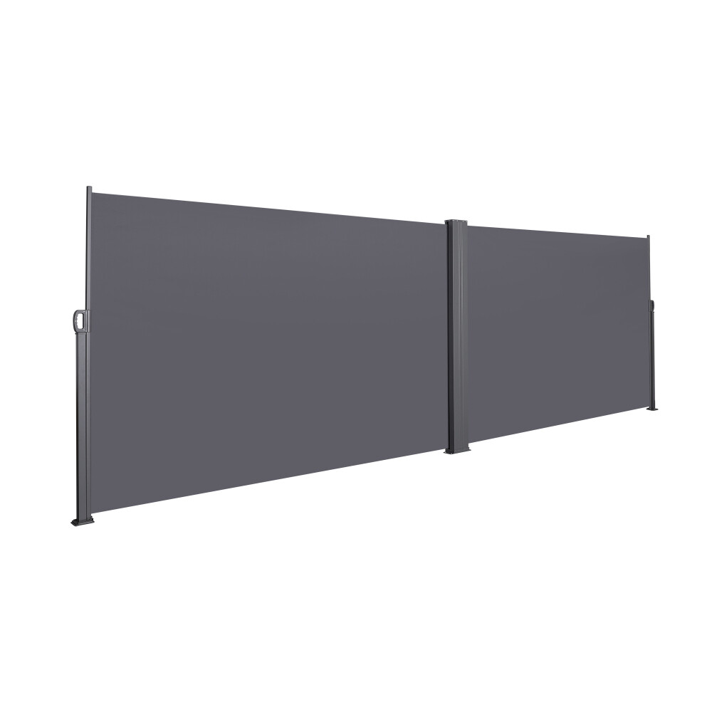 276" x 71''Waterproof & UV-Resistant Retractable Side Awning Grey