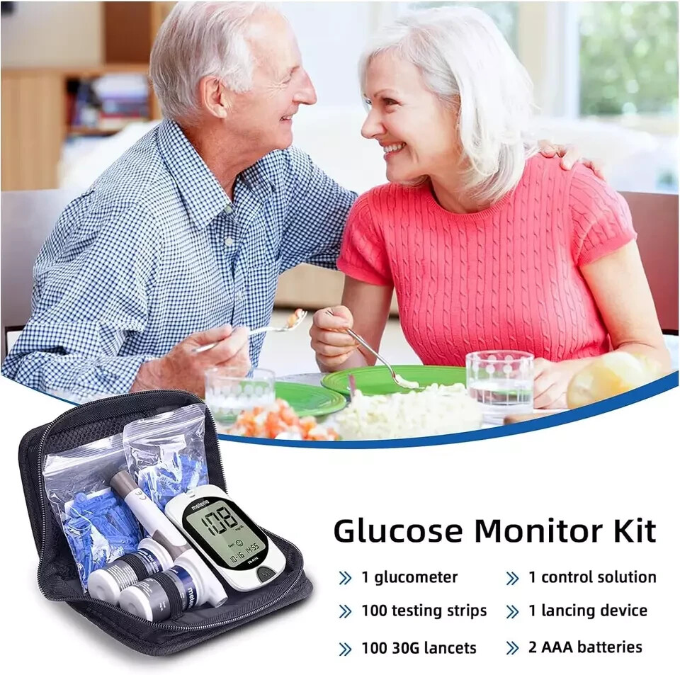 2026 NEW Metene TD-4116 Blood Glucose Monitor / 100 Strips 100 Lancets /Complete