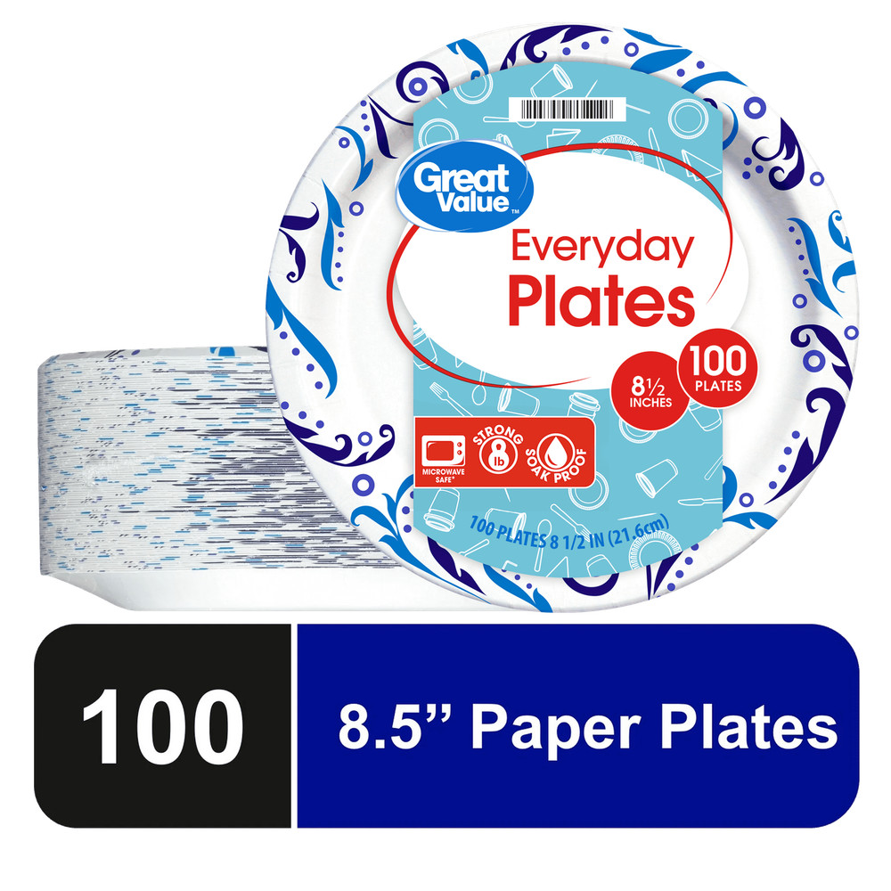 New Everyday Paper Plate, 8.5", 100ct, Patterned