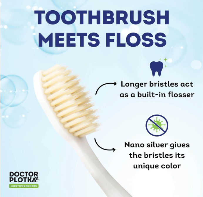 MOUTHWATCHERS Dr. Plotka's Soft Bristle Toothbrush, 4-Pack, For Sensitive Teeth