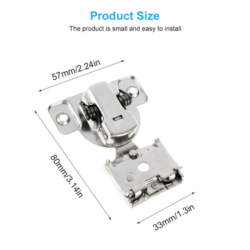 10Pcs 1/2" Overlay Soft Close Hinge Face Frame 105° Compact Cabinet Hinges