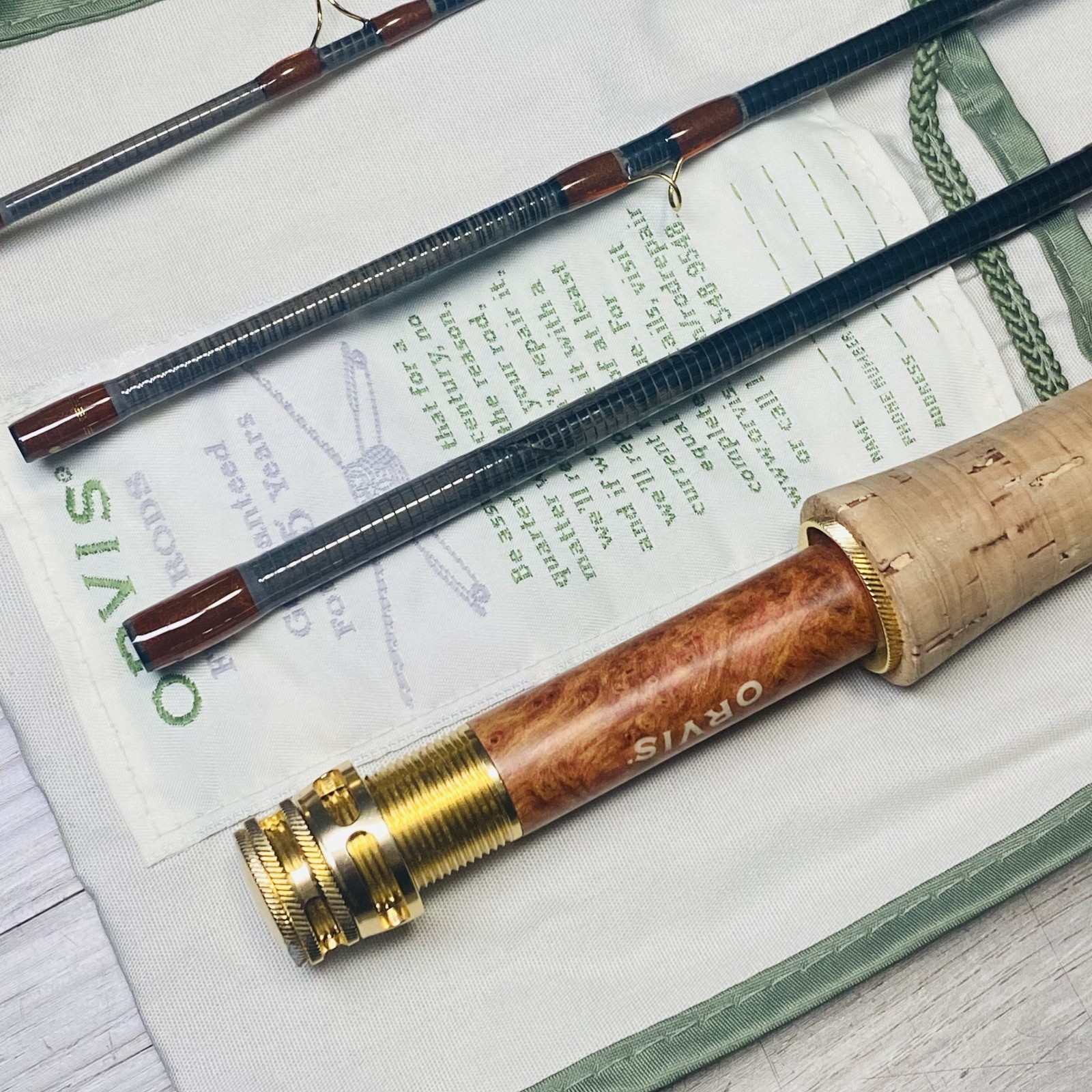 Orvis Superfine TOUCH 763-4 7’6” 3wt Fly rod w/Tube Case Sock Excellent++