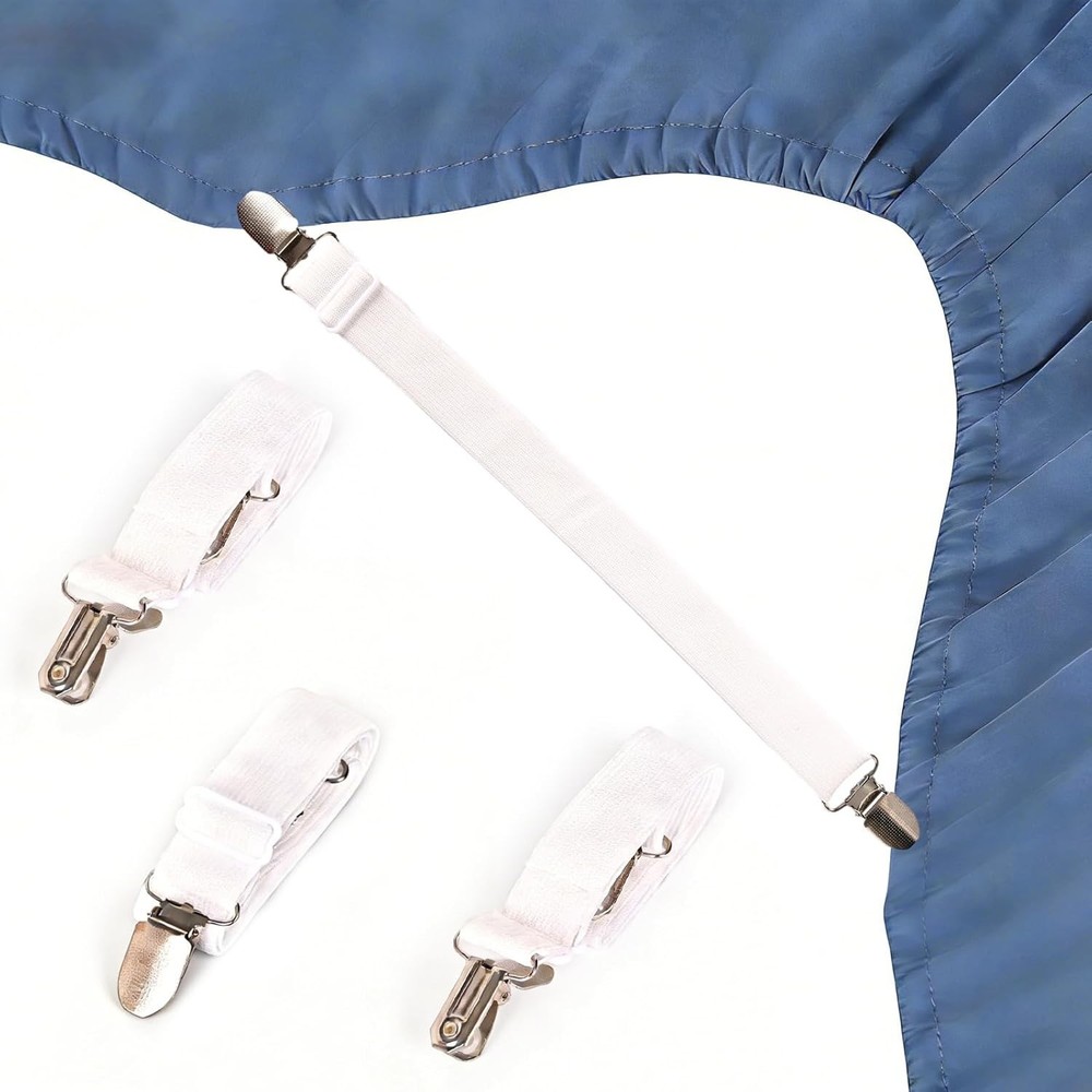 Adjustable Elastic Fitted Sheet Keeper Straps Bed Holder Bedsheet Suspenders