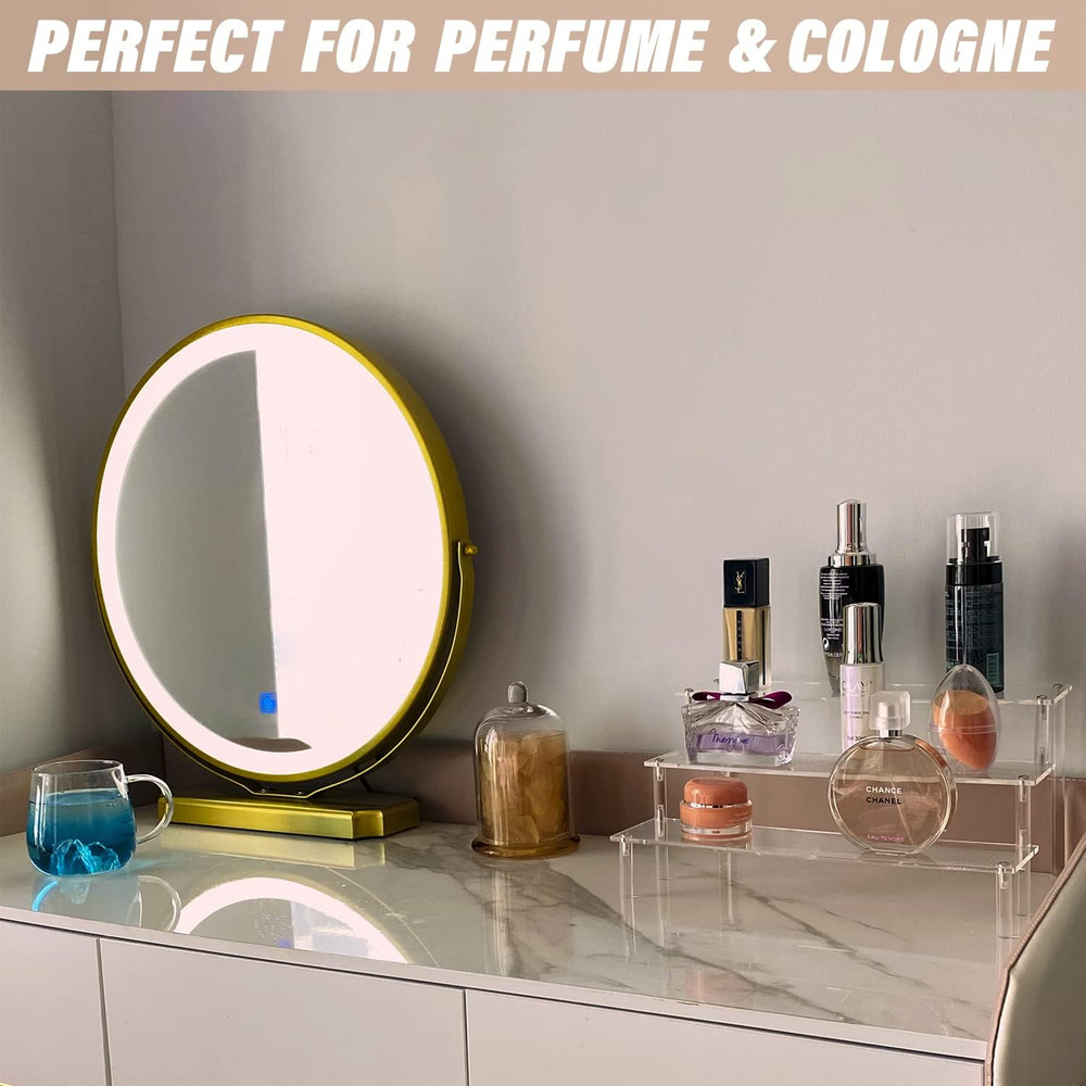 AZEAM Acrylic Riser,2 Pcs Clear Display Risers Stand Cologne Organizer Acrylic S