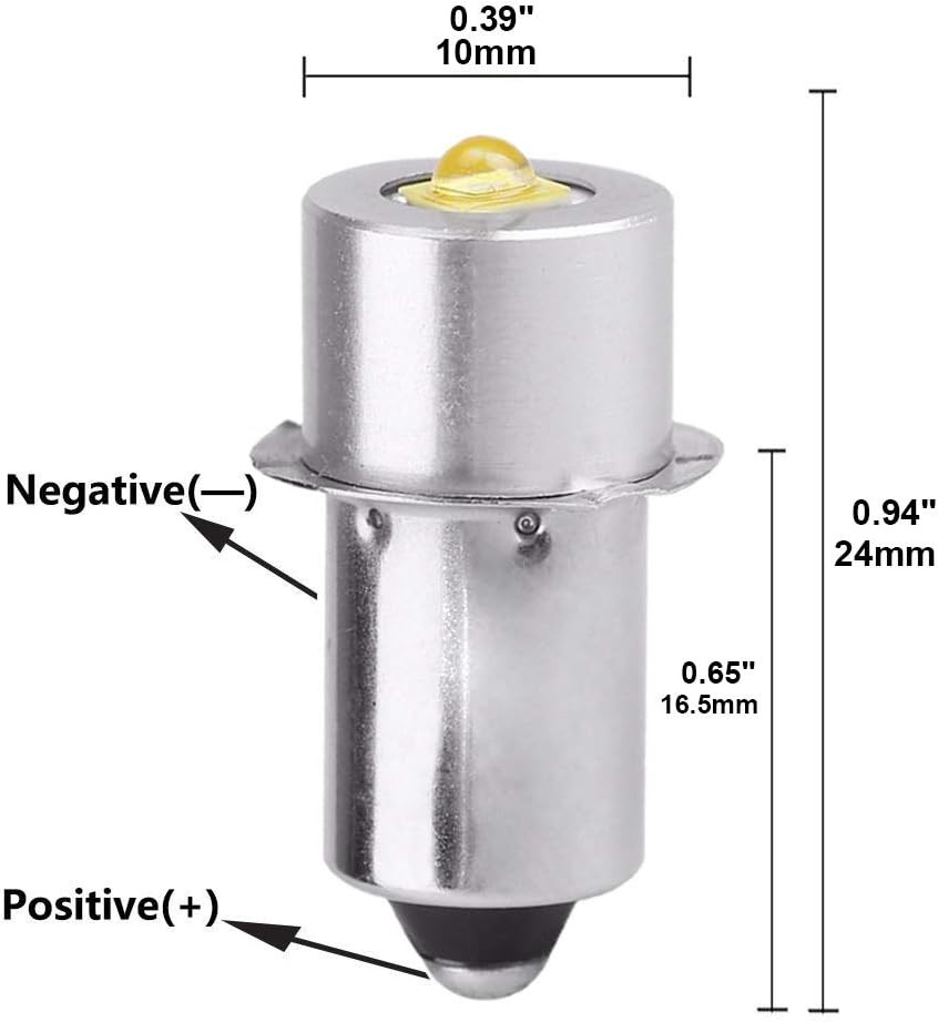 Maglight Replacement Bulbs DC 3V, Maglight LED Bulb for Only 2 Cells C&D Flashli