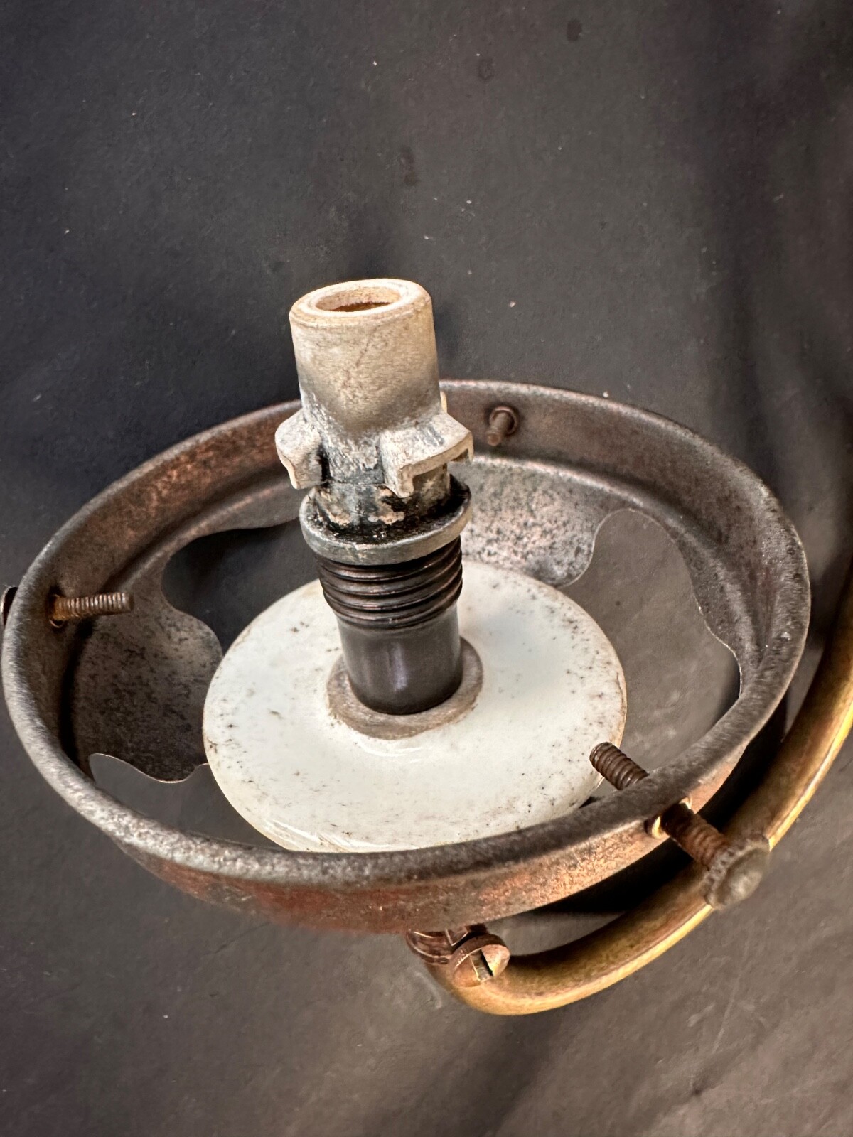 Antique Vintage Art Nouveau Light Fitting Original shade holder- Not Converted