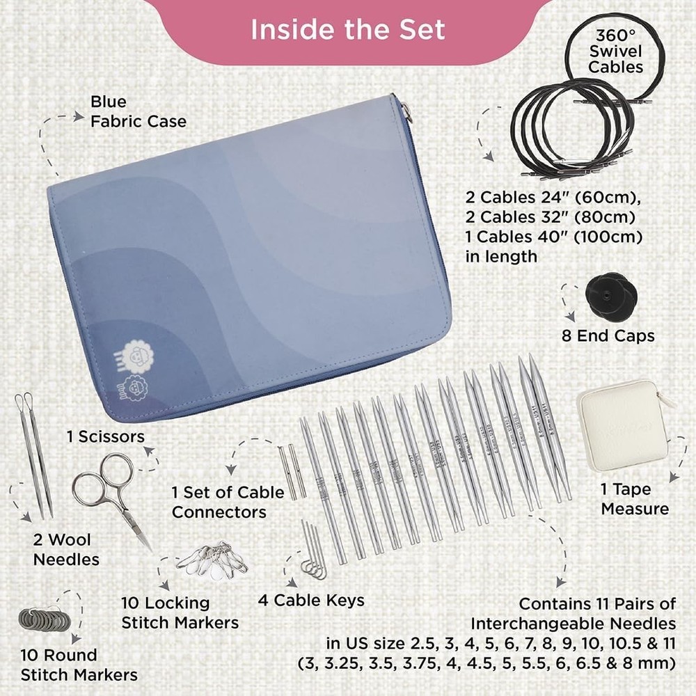KnitPro Nova Regal Interchangeable Knitting Needle Set 5" (13cm)