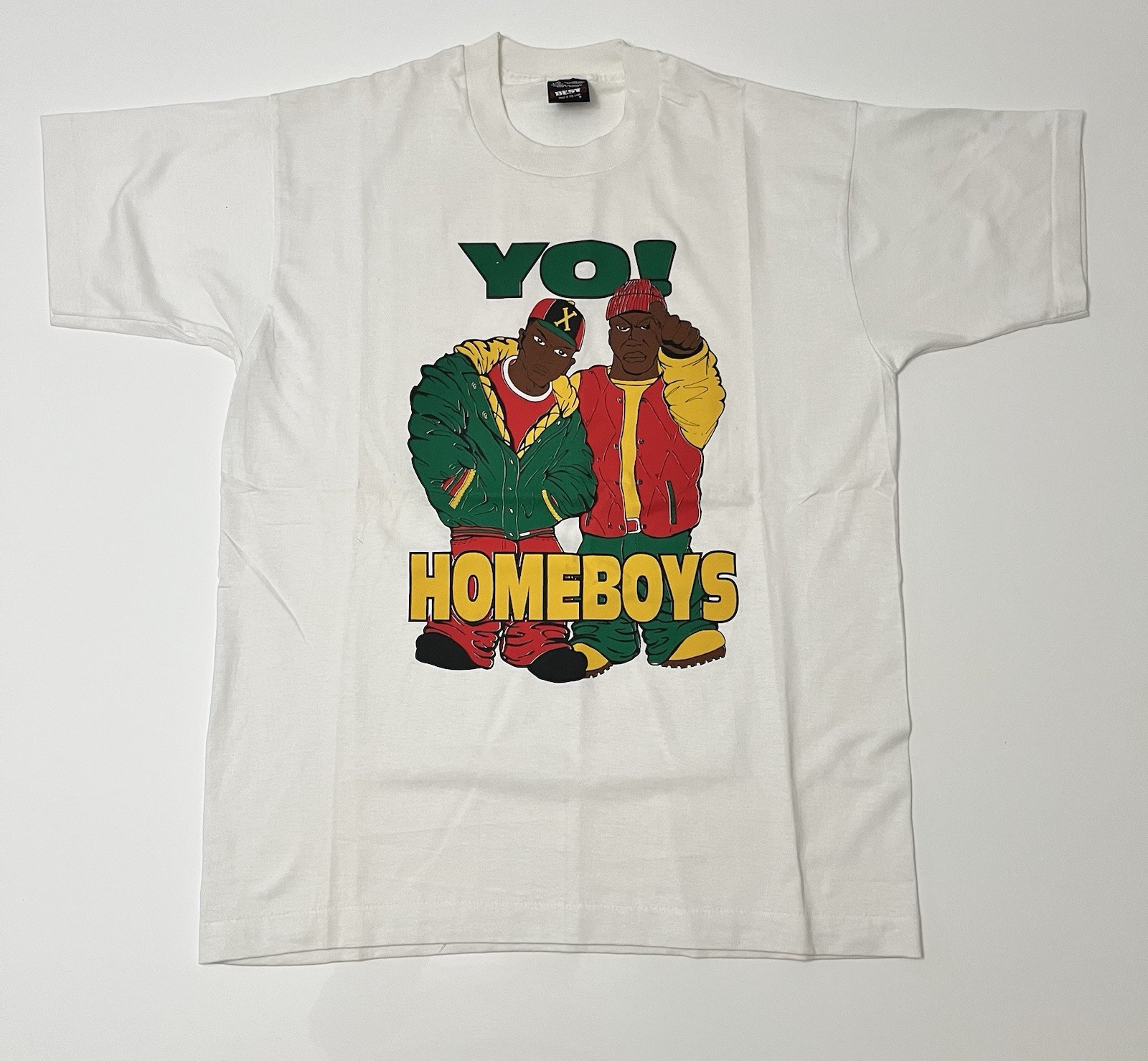 VTG Yo Homeboys Street Wear Bootleg Single Rap Shirt Malcom X 90s L Deadstock