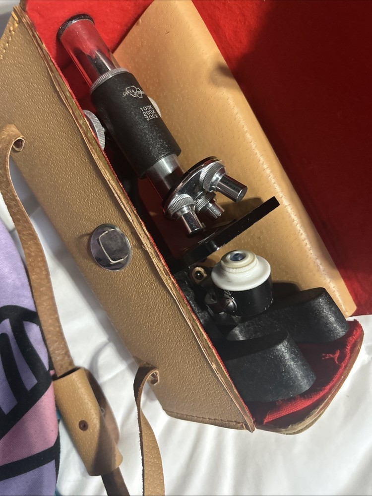 Sans & Streiffe Microscope in Case W/ Extras See Pics Rare Find