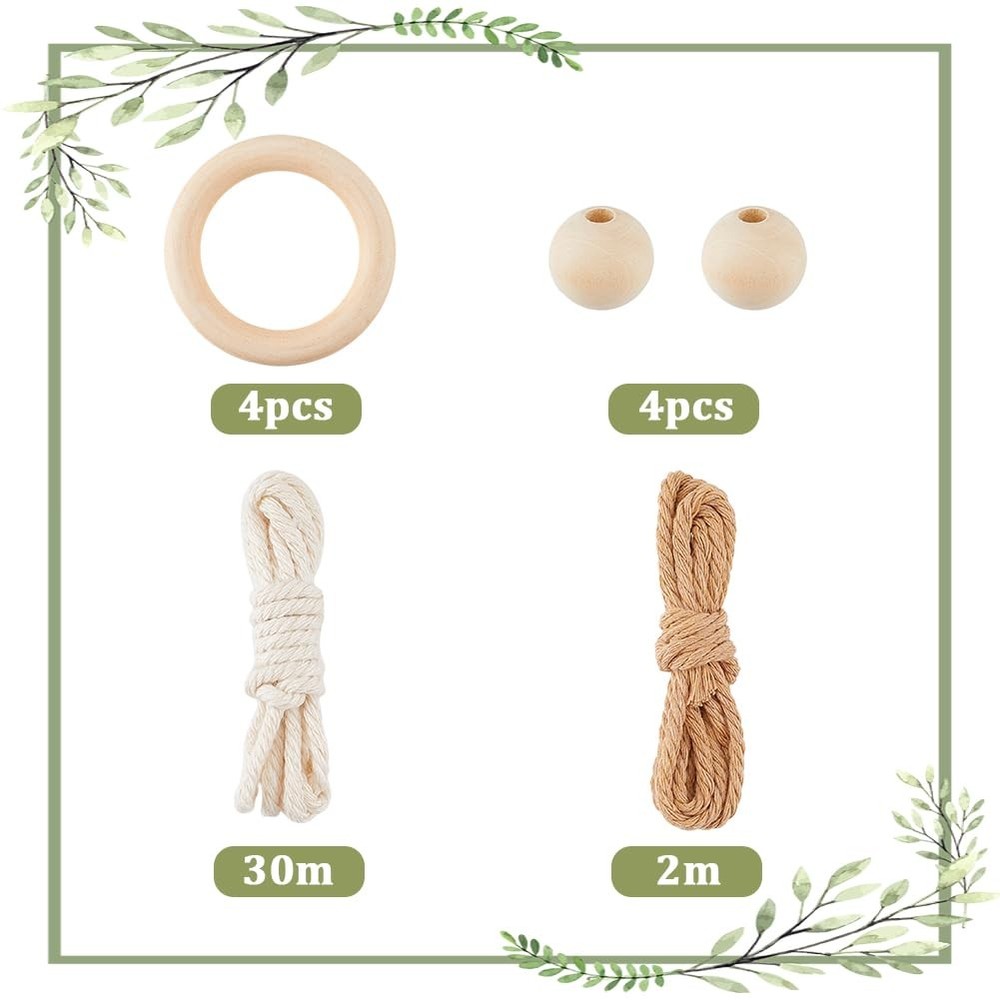SUNNYCLUE 2 Sets Boho Macrame Kit Ornament Mixed Color