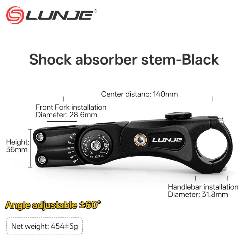 Adjustable Shock Absorber Road Mountain Bicycle Stem 140mm Rod Front Fork Riser