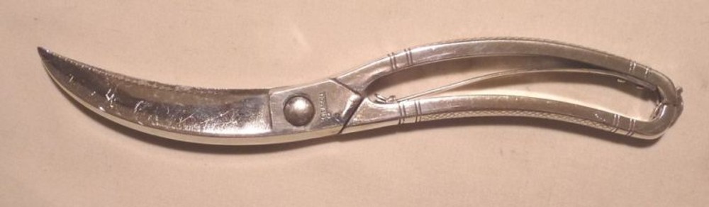 GRASOLI SILVER PLATE POULTRY SHEARS