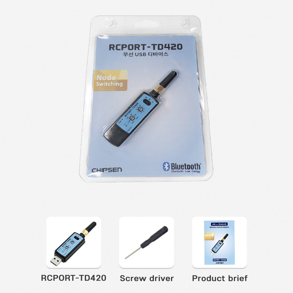 CHIPSEN RCPORT-TD420 Serial to Bluetooth Wireless RS232 USB Adapter