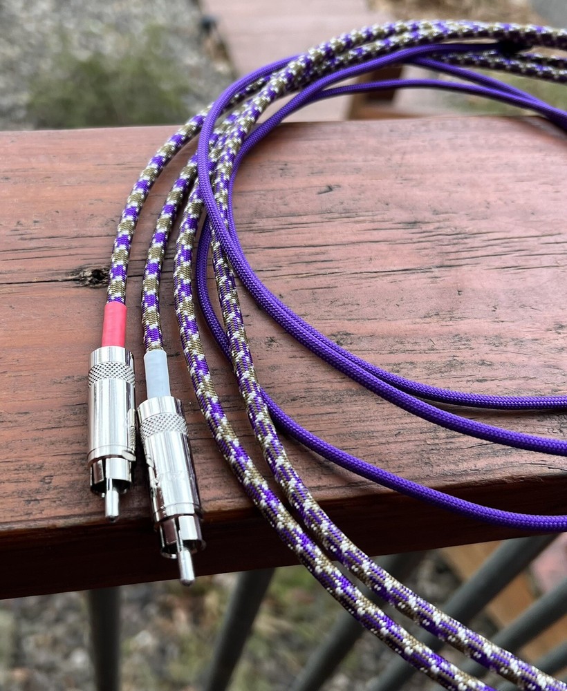 8 Ft Audiophile Turntable Replacement Phono RCA Cables Low Capacitance Solder on