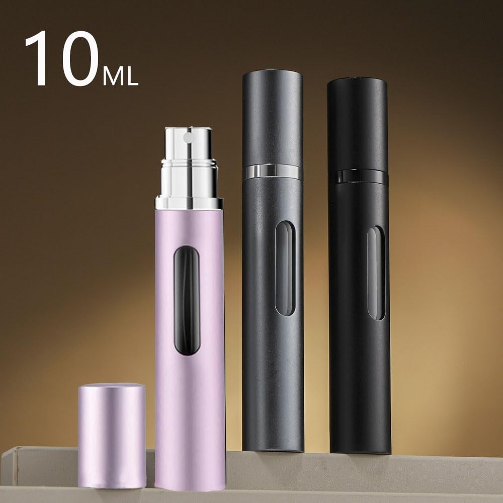 Topblux 3-Pack 10ml Refillable Travel Perfume Atomizer, Leakproof Bottom-Fill